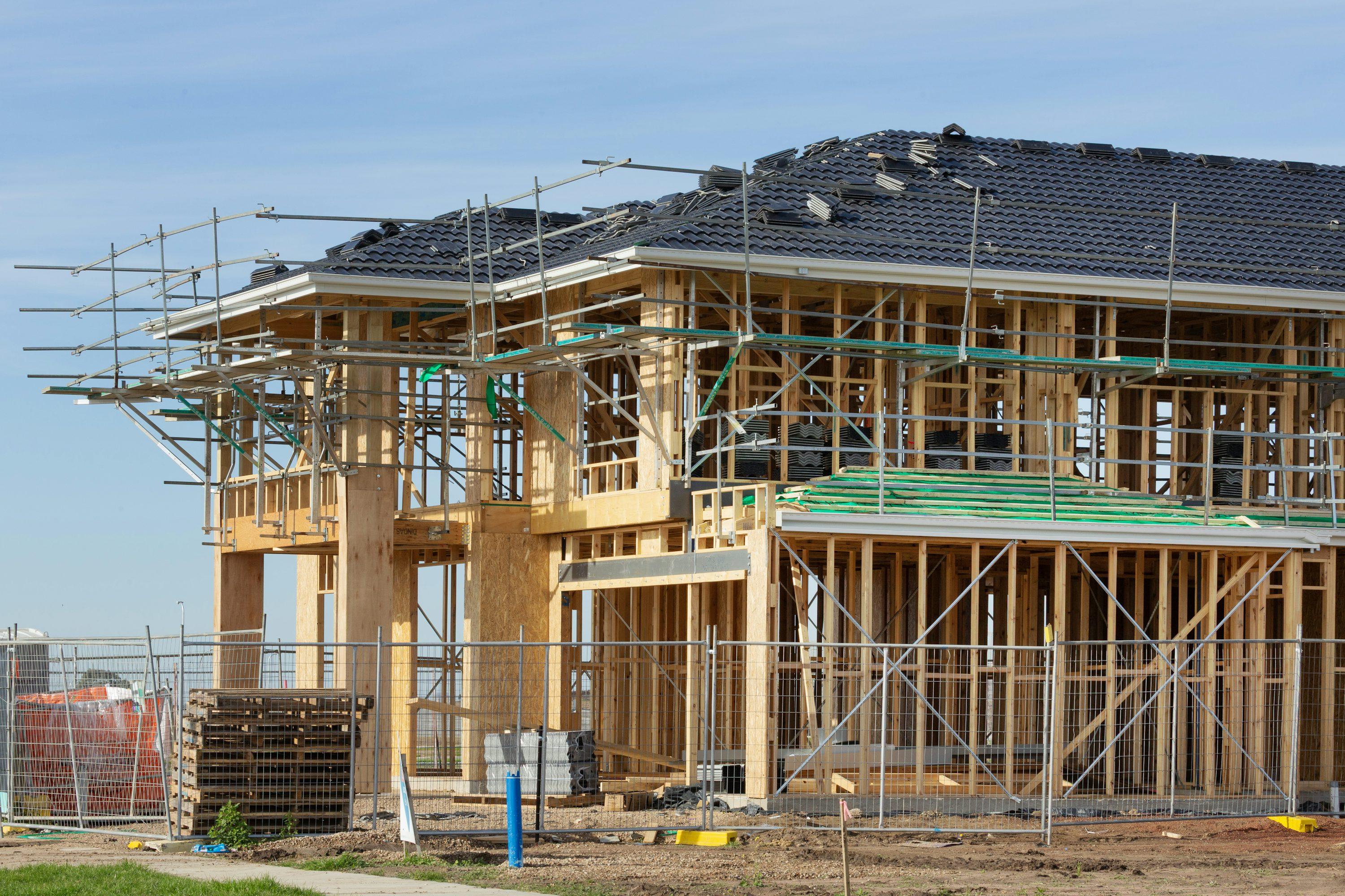Residential building project before completion
